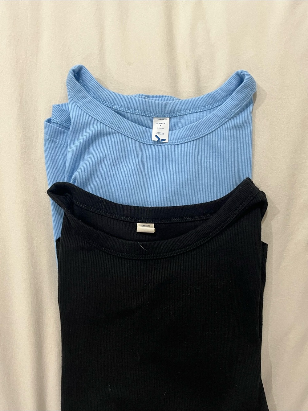 Old Navy Ribbed Active Tees - Light Blue & Black